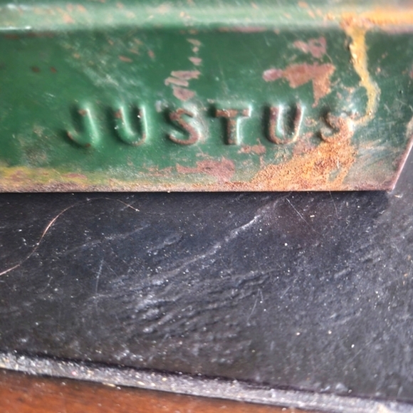 Vintage Metal tool box by Justus, Nice patina, Green - Picture 2 of 6